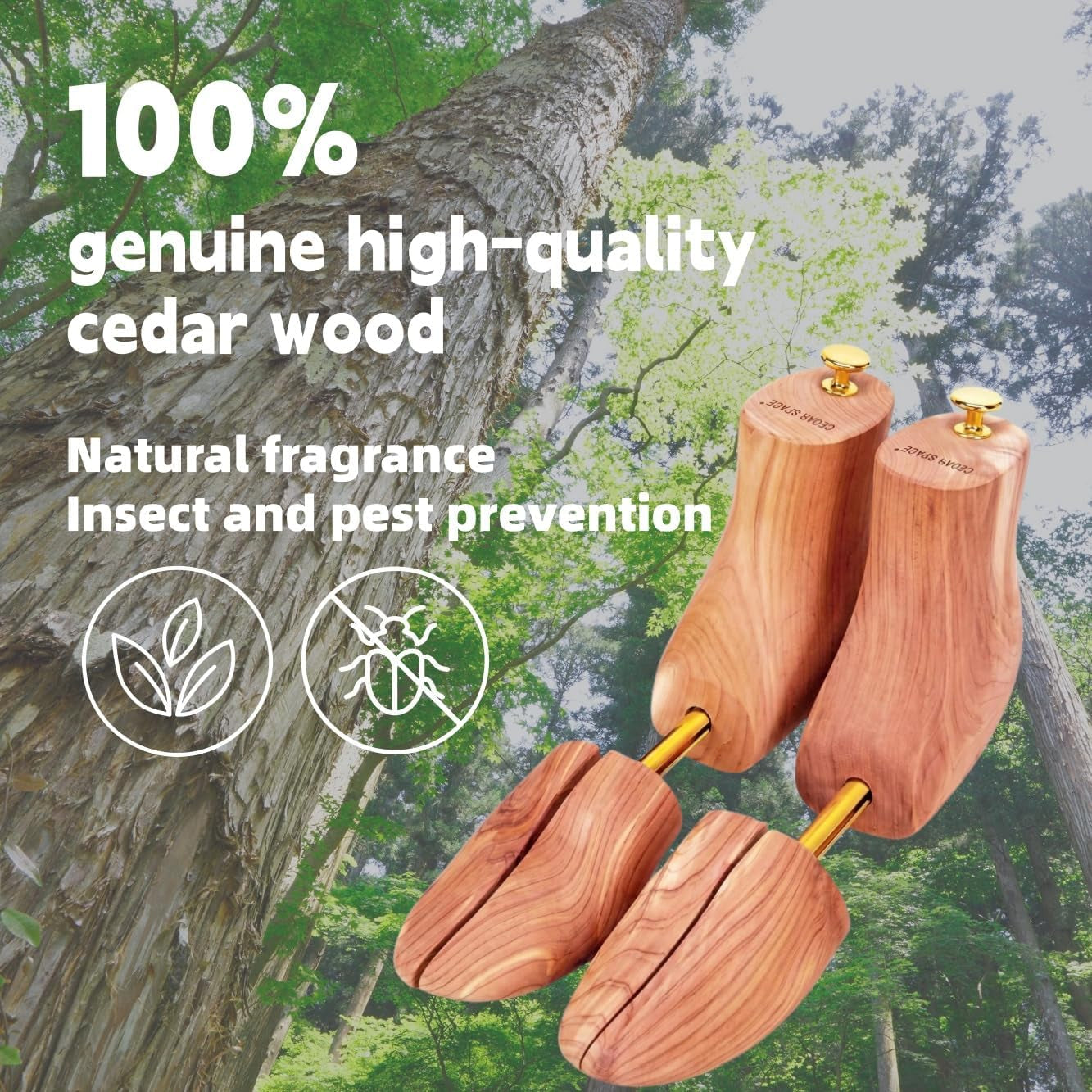 Cedar Boot Tree, 8-14 Sizes 100% Natural Wooden Boot Stretcher